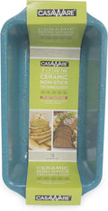 casaWare Loaf Pan 9 x 5-Inch Ceramic Coated Non-Stick, Blue Granite, standard