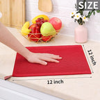 Homaxy 100% Cotton Waffle Weave Kitchen Dish Cloths, Ultra Soft Absorbent Quick Drying Dish Towels, 12 x 12 Inches, 12-Pack, Red