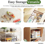 bealy 3 Pack Fridge Organizer and Storage,Clear Storge Bins with Pull-out Drawer, Fridge Drawers Clear Stackable Storage Bins Containers for Freezer, Refrigerator, Pantry, Kitchen