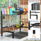 SNSLXH 2-Tier Over The Sink Dish Drying Rack, Kitchen Large Dish Drying Rack Over The Sink, Suitable for Most Sinks, Effective Dish Drying, Kitchen Drying Rack（26.57"-35"）