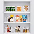 Sorbus Small Clear Plastic Storage Bins for Shelves, Clothes, with Handle - Clear Storage Bins, Drawer, Shelf, Closet, Pantry, Fridge, Freezer Organizer Bins, Closet Organizers and Storage (4 pack)