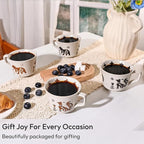 Ceramic Coffee Mug, 12 oz Small Novelty Unique Teacup with Handle, Stoneware Cup for Tea Mocha Latte Cappuccino (Set of 4, Fox and Bear)