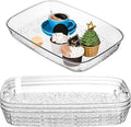 Lyellfe 4 Pack Clear Serving Tray, 15 x 10 Inch Deep Serving Platter, Spill Proof Decorative Coffee Table Perfume Tray for Bathroom, Dining Table, Vanity Cabinet