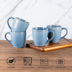 GBHOME Ceramic Coffee Mugs Set of 6, 12oz Stoneware Coffee Mugs Set For Dad Mom Women MEN, Light Weight Coffee Cups for Latte/Tea/Beer/Hot Cocoa, Dishwasher & Microwave Safe