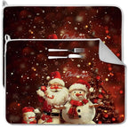 2 Pcs XXL Christmas Dish Drying Mat,Absorbent Microfiber Mats with Santa Claus Snowman Pattern,Large 24 x 17" Dishes Drainer Pad for Xmas Decoration,Winter Festival,Kitchen Counter,Coffee Countertops
