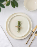 TheTerra Ceramic Dinnerware Sets for 4, 12 Pieces Porcelain Lightweight Plates and Bowls Sets, Scratch Resistant Dish Set, Oven & Microwave & Dishwasher Safe, Ivory Speckled