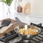 Oster Beauford 8-Inch Stainless Steel Frying Pan – Induction, Oven & Dishwasher Safe Skillet, Soft-Touch Gray Handle, 5-Ply Encapsulated Bottom