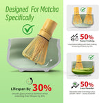 TEANAGOO Matcha Whisk Set Green, 7 Pcs Matcha Set, Matcha Kit for Ceremony, Matcha Tea Set for Making Breakfast/Latte,Whisk Set and Ceramic Bowl with All Accessories, Gift for Family/Friend