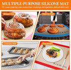 Silicone Baking Mat Set of 3 Non-Stick Baking Sheet for Oven Pan Liner Reusable Parchment Paper Half Sheet Large Silicone Bakeware Mat for Cookie Bread, Cooking Supplies Kitchen Accessories