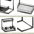 VUSIGN Under Kitchen Sink Organizer 2 Tier, Pull Out Bathroom Sink Organizers and Storage, Cabinet Kitchen Bathroom Storage Organization Shelf, 1 Pack Black