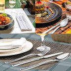 Silverware Set for 8, Briout 40 Piece Flatware Cutlery Set Stainless Steel Luxury Square Tableware Thick Knife Fork Spoon for Home Kitchen Restaurant Wedding, Mirror Polished, Dishwasher Safe