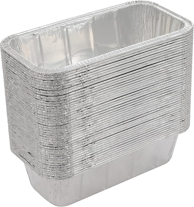 Loaf Pans [50 Pack] 2Lb Heavy Duty Disposable Aluminum Foil Premium Bread Tins Standard Size - 8.5" X 4.5" X 2.5" Perfect for Homemade Cakes & Breads