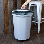 IRIS USA Pet Food Storage Container 25 lbs, Premium 60% Improved Airtight Seal with Air Valve, 2 Cup Scoop, Removable Wheels, Easy to Open - Made in the USA, Gray