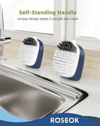 ROSEOK Potato Scrubber and Veggie Brush, Self-Standing Kitchen Brush for Fruit and Vegetable Cleaning, Navy Blue, 2 Pack
