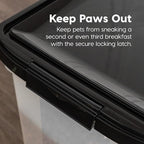 IRIS USA Airtight Dog Food Storage Container, WeatherPro, Up to 10 lbs, for Dog Cat Bird and Other Pet Food Storage Bin, Keep Fresh, Translucent Body, Made in USA, Clear/Black