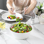 MALACASA Serving Bowls, 105 OZ Large Salad Bowls Set of 2, Porcelain White Bowls for Kitchen, Deep Bowls for Salad, Soup, Pho and Fruit, Ceramic Serving Bowls for Party, Microwave Safe, Series Regular