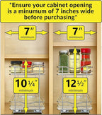 LYNK PROFESSIONAL® Élite™ Pull Out Spice Rack Organizer for Inside Kitchen Cabinets - 6-3/8 inch Wide - Slide Out Drawer – Wood/Chrome Sliding Spice Organization for cabinet - Spice Racks - 2 Tier