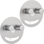 Smiley face sponge holder, kitchen Sink Caddy Organizer with Suction cup,Made of rust-proof aluminum that never rusts for Mommy & Daddy Sponges silvery (2-Pack）