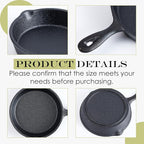 4 Inch Mini Cast Iron Skillet Set with Silicone Mitt, Small Frying Pan with Handle, Pre Seasoned Mini Skillets for Camping, Kitchen Cooking, Indoor and Outdoor (Black)