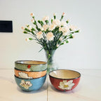 Ceramic Bowls For Kitchen, 28oz - Bowl Set of 4 - For Cereal, Salad, Pasta, Soup, Ramen, Serving etc - Dishwasher, Microwave, and Oven Safe - For Breakfast, Lunch and Dinner (Blue+Red+Green+Pink)