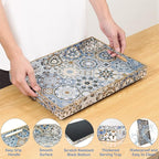 AGIOTA Boho Coffee Table Trays Serving Tray with Handles Large Tray for Ottoman Modern Decorative Tray for Living Room