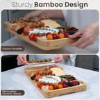 Charcuterie Boards - Large Bamboo Cheese Board Gift Set with Serving Tray, Knives & Bowls for Meat, Cheese & Crackers - House Warming Gifts New Home, Wedding Gift for Couple, Birthday Gifts for Women