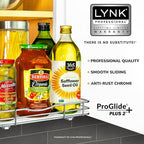 LYNK PROFESSIONAL® Pull Out Spice Rack Organizer for Inside Kitchen Cabinets - 12-3/8 inch Wide - Slide Out Drawer – Chrome Sliding Spice Organization for cabinet - Spice Racks - 1 Tier