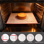 Silicone Baking Dough Pastry Mat, JJOO Large Bread Rolling Cookie kneading Baking Mats for Counter, Nonstick, Easy to Clean (27x20Inch)