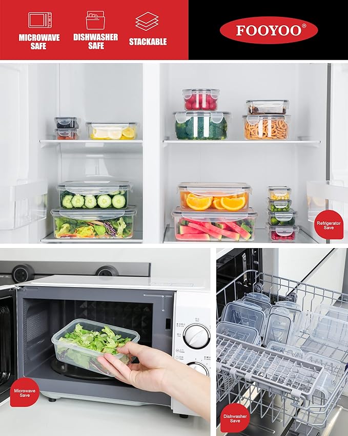 56 Pcs Large Food Storage Containers Set with Lids (28 Containers + 28 Lids), Airtight Plastic Storage Containers for Pantry & Kitchen Organization, BPA-Free, Leak-Proof