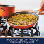 Rachael Ray Cook + Create Nonstick Cookware Frying Pan/Skillet, Fry Pan, 10 Inch - Orange