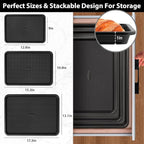 Cookie Sheets for Baking with Cooling Rack Set of 4, 0.8mm Thick Nonstick Baking Sheets for Oven, Half/Quarter/Jelly Roll Pans Oven Trays, Heavy Duty Baking Pan Set with Diamond Texture