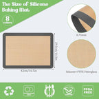 Nuanchu 8 Pieces Silicone Baking Mat Non-stick Silicone Baking Half Sheet 16.5'' x 11.6'' Silicones Cookie Sheet Easy Clean Oven Cookie Liner for Oven Making, Macaroon, Bread Pastry(Grey)