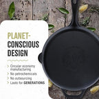 Victoria 12-Inch Cast Iron Skillet, Pre-Seasoned Cast-Iron Frying Pan with Long Handle, Made in Colombia