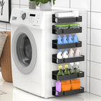 6 Pack Magnetic Spice Rack Organizer for Refrigerator and Oven, Black Fridge Organizers and Storage for Kitchen