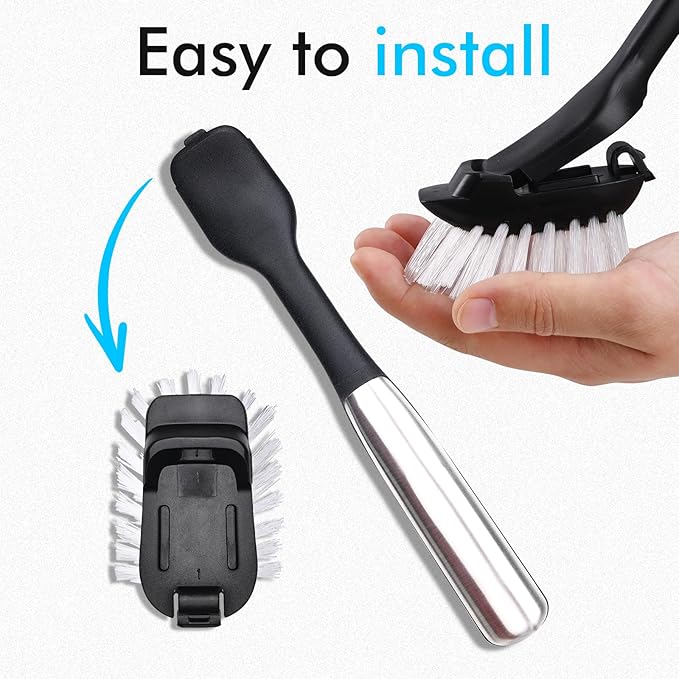 Brush Refill for OXO Steel Dish Brush - 8 Pack Dish Brush Cleaning Replacement Head
