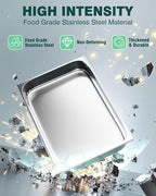 WantJoin Steam Table Hotel Pans 1/1 Full Size 2.5 Inch Deep 6 Pack, Stainless Steel Metal Tray Sets Food Storage Container for Restaurant Chafing Dishes Commercial Buffet Catering Supplies