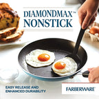 Farberware Cookstart DiamondMax Nonstick Frying Pans/Skillet Set, Dishwasher Safe, 8.25 Inch and 10 Inch, Aqua