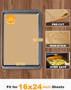 SMARTAKE 200 Pcs Parchment Paper Baking Sheets, 16x24 Inches Non-Stick Precut Baking Parchment, for Baking Grilling Air FSteaming Bread Cup Cake Cookie and More (Unbleached)
