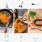 Dreamfarm Clongs Grippy Silicone & Stainless Steel Kitchen Cooking Tongs with Click-Lock Open & Close - 12" Black