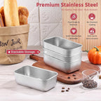 E-far Mini Loaf Pan Set of 12, Small Stainless Steel Bread Baking Pans for Oven, 6.3 x 3.5 Inch Tiny Meatloaf Pans for Homemade Bread Pound Cake Brownies, Non-toxic & Dishwasher Safe