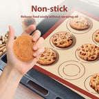 Silicone Baking Mat Set of 6, Macaron Silicone Baking Mat for Baking Sheets, Non-Stick & Reusable Silicone Mats for Baking Macarons, Cookies, Pastries, Pizza