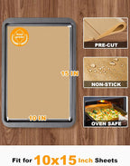 SMARTAKE 200 Pcs Parchment Paper Baking Sheets, 10x15 Inches Non-Stick Precut Baking Parchment, for Baking Grilling Steaming Bread Cup Cake Cookie and More (Unbleached)