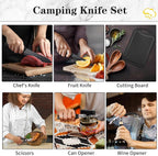 Camping Essentials Cookware Cooking Utensils Set - Portable Camp Kitchen Mess Kit Outdoor Accessories, Stainless Steel & Silicone, Camping Gear Equipment for RV Picnic Grill,Brown Pro