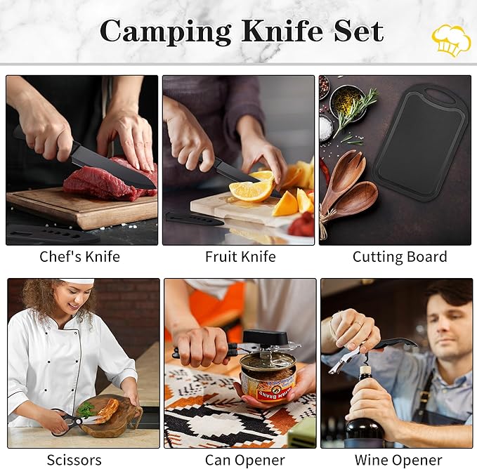 Camping Essentials Cookware Cooking Utensils Set - Portable Camp Kitchen Mess Kit Outdoor Accessories, Stainless Steel & Silicone, Camping Gear Equipment for RV Picnic Grill, Green Pro