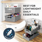 Simple Houseware 2 Tier Bathroom Organizer Tray Pull-Out Sliding Drawer, Under Sink Storage, Gray