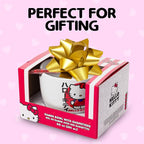 Silver Buffalo Sanrio Hello Kitty Japanese Ceramic Ramen Noodle Rice Bowl with Chopsticks, Microwave Safe, 20 Ounces