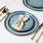 AmorArc Ceramic Dinnerware Sets,Handmade Reactive Glaze Stoneware Plates and Bowls Sets,Highly Scratch Resistant | Dishwasher & Microwave Safe Dishes Set,Service for 4 (12pc)