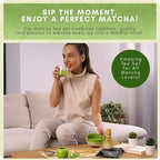 Matcha Whisk Set – Premium 9 Pcs Japanese Set for Tea Lovers - Traditional Kit, Green Matcha Kit Including Bowl (Chawan), Bamboo Whisk and Scoop Holders, Sifter Canister and Straw