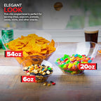 54oz Clear Plastic Serving Bowls (4 Pack) Large Disposable Candy Dishes, Buffet Containers for Chips, Popcorn, Snacks, Punch, Salad Bar, Snack Bowl, Parties, Office Desk, Bridal Shower, Party Supplies