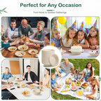 12 oz 128-Pack Compostable Soup Bowls, Disposable Paper Bowls for Soup, Cereal & Oatmeal, Heavy-Duty Bagasse Bowls, Microwave & Freezer Safe, Eco-Friendly (Natural)